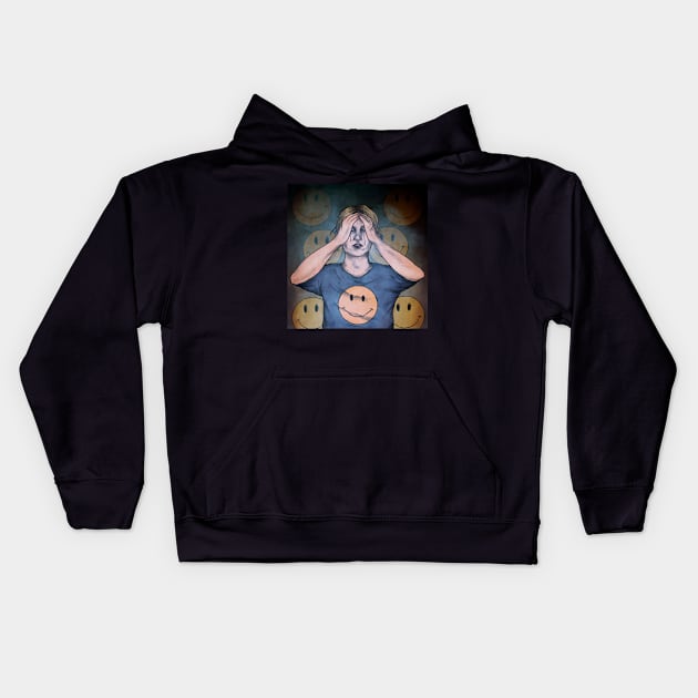 Smile tho your heart is aching Kids Hoodie by matan kohn